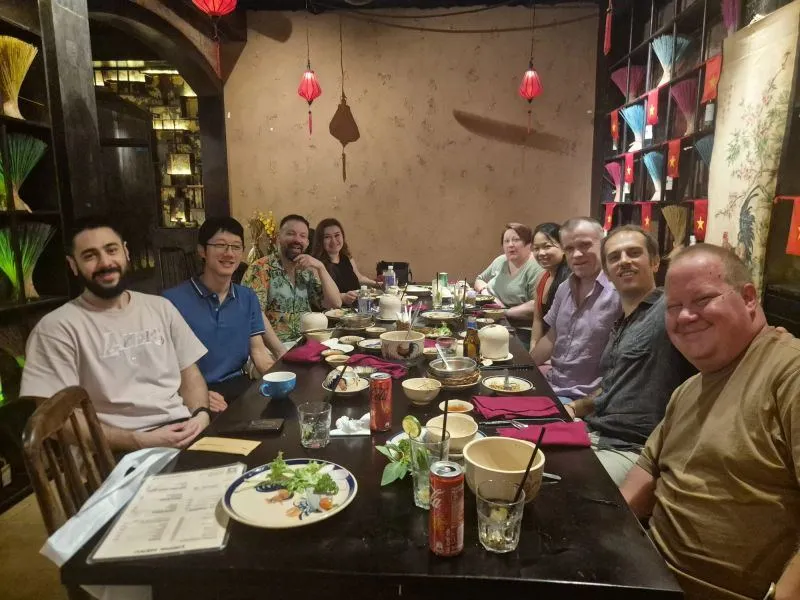 A group dinner with conference attendees at a restaurant during SEO Mastery Summit 2026